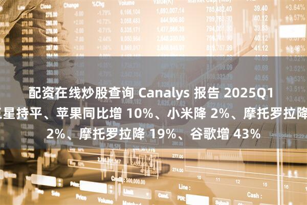 配资在线炒股查询 Canalys 报告 2025Q1 欧洲手机出货量：三星持平、苹果同比增 10%、小米降 2%、摩托罗拉降 19%、谷歌增 43%