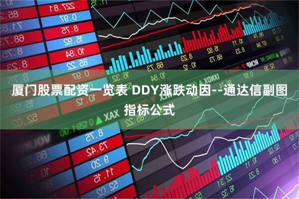 厦门股票配资一览表 DDY涨跌动因--通达信副图指标公式