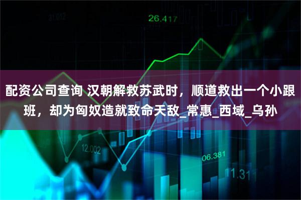 配资公司查询 汉朝解救苏武时，顺道救出一个小跟班，却为匈奴造就致命天敌_常惠_西域_乌孙